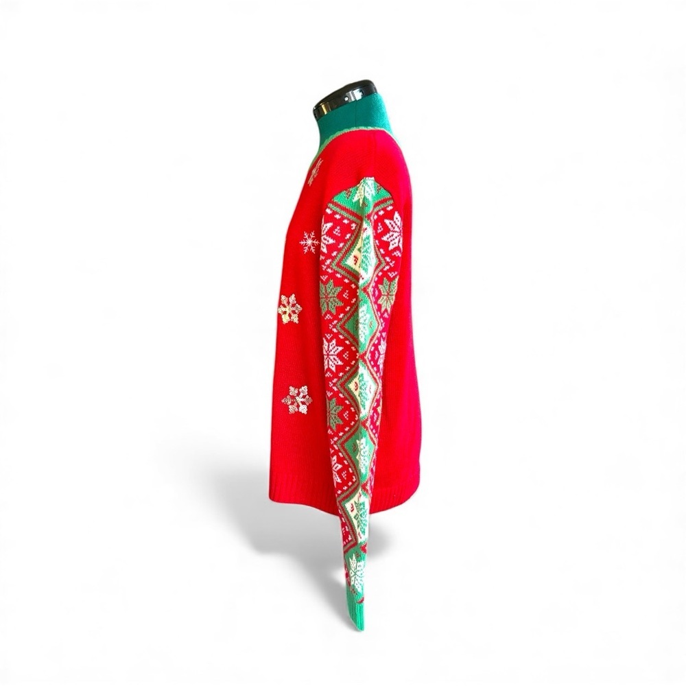 Target 33 Degrees Red and Green Llama Holiday Sweater - Picture 4 of 5